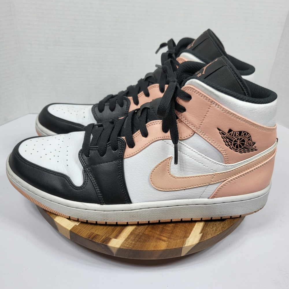 Jordan Air Jordan 1 Mid Mens 12 Arctic Orange Black White 554724-133 Sneaker